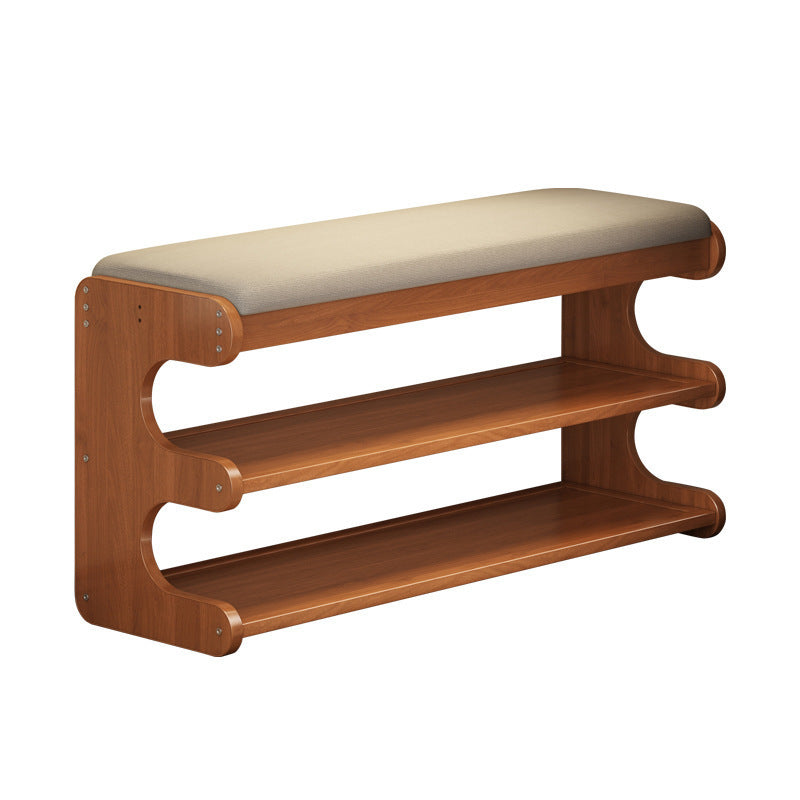 Bamboo Shoe Storage Bench with Seat - Flip-Top Entryway Shoe Organiser
