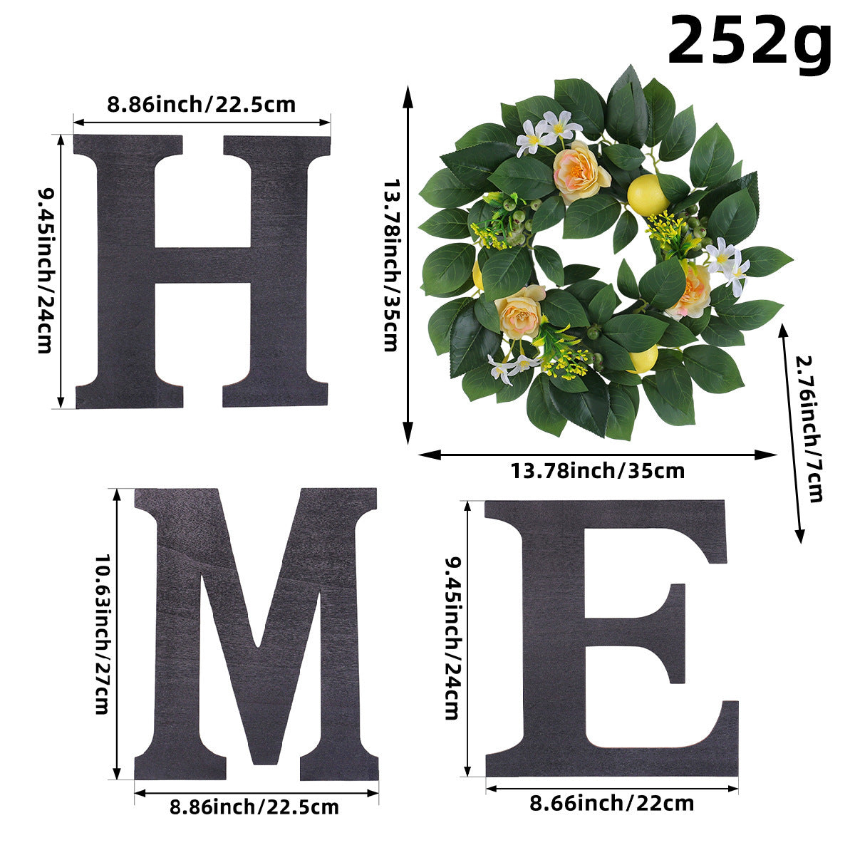Lemon HOME Wooden Wall Sign–Rustic Farmhouse Hanging Decor For Home & Garden