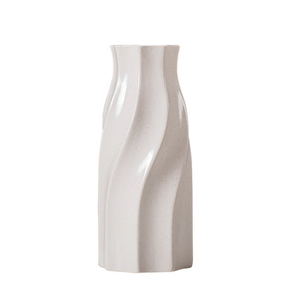 Modern Ceramic Flower Vase–Nordic White Decorative Vase for Fresh & Dried Flowers, Handmade Home Décor