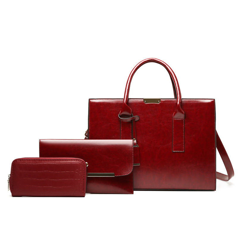 Women's Crocodile Pattern Designer Handbag–Shoulder, Crossbody & Tote Bag
