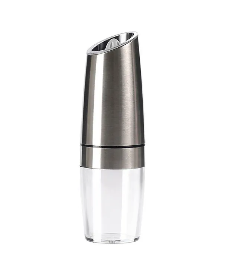 Automatic Gravity Electric Salt & Pepper Grinder–Adjustable Ceramic Spice Mill, LED Light, Stainless Steel/ABS Kitchen Grinder Set
