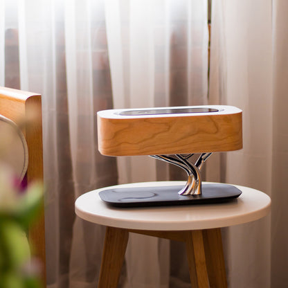 3-in-1  Stylish Wireless Charging Table Lamp - Bluetooth Speaker LED Bedside Lamp