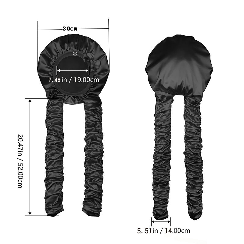 Luxury Satin Sleep Bonnet & Shower Cap–Silk Feel Hair Bonnet For Curly, Wavy & Natural Hair