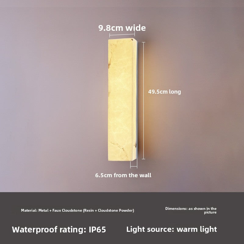 Modern Marble Or Marble Look LED Wall Light - Minimalist Long Wall Lamp for Bedroom & Living Room
