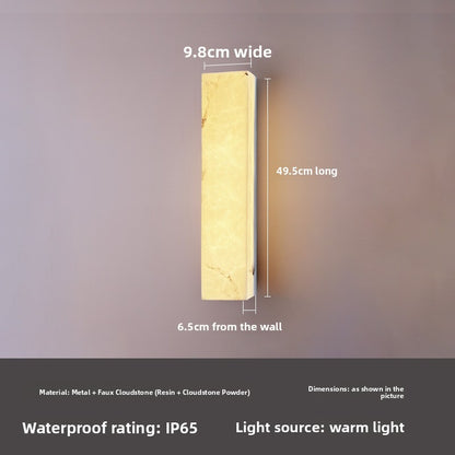 Modern Marble Or Marble Look LED Wall Light - Minimalist Long Wall Lamp for Bedroom & Living Room