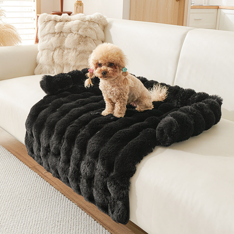 Luxury Plush Pet Mat–Soft Faux Rabbit Fur Dog & Cat Bed