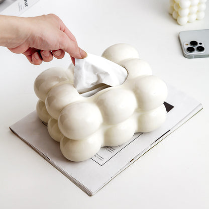 Nordic Ceramic Tissue Box–Modern Decorative Tissue Holder for Living Room & Bedroom