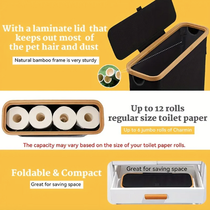 Modern Toilet Paper Storage Basket-Visible Tissue Holder Organiser-Decorative Household Toilet Paper Box for Bathroom, Bedroom & Office
