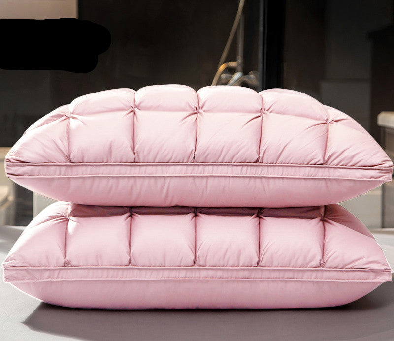 Goose Down Pillow–Luxury Hotel Bed Pillow, Soft Support Sleeping Pillow with Silk Fabric, Premium Comfort Pillow