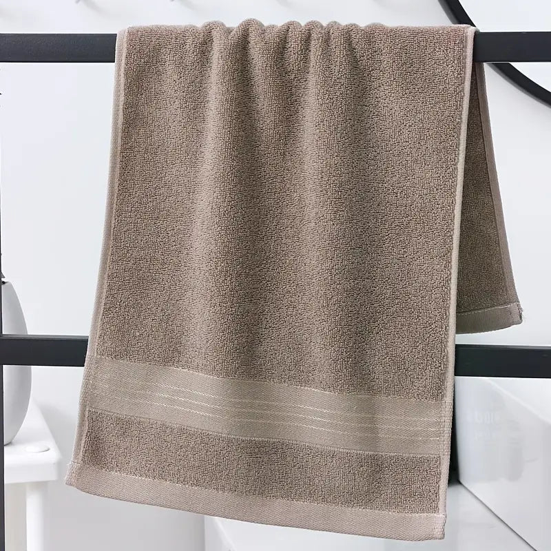 Natural Cotton Hand Towel-Soft Absorbent Bathroom Hand Towel-Quick Dry Lightweight Cotton Towel (Brown & Blue)
