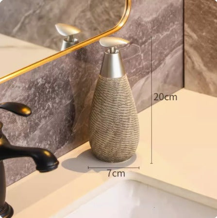 Ceramic Soap Dispenser Pump Bottle-Refillable Bathroom & Kitchen Lotion Dispenser-Luxury Shower Gel Container