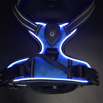 USB Rechargeable LED Dog Harness & Leash Set–Reflective Safety Harness For Night Walks