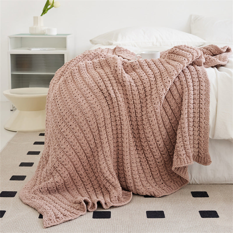 Luxury Chenille Throw Blanket–Soft Nordic Sofa & Bed Blanket