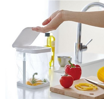 Mini Desktop Trash Can–Flip Lid Tabletop Bin, Small Waste Bin for Office, Kitchen & Bedroom