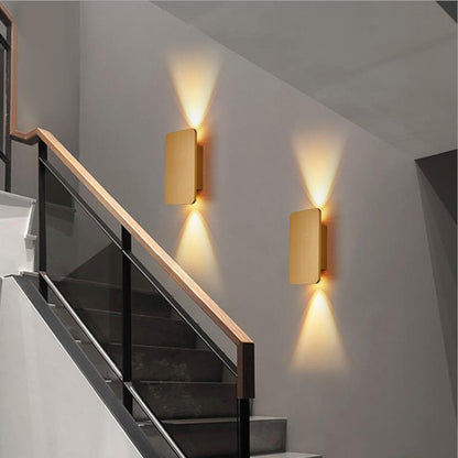 Modern LED Up Down Wall Light - Nordic Brushed Aluminium Wall Lamp for Bedroom & Living Room