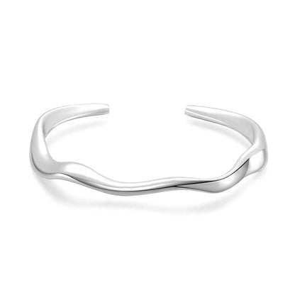 Minimalist Gold Bracelet–Light Luxury Round Bangle, Electroplated Copper Bracelet (Gold & Silver)