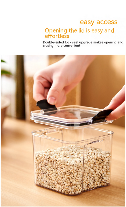 Airtight Food Storage Containers–BPA-Free Grain & Cereal Storage Set, Stackable Kitchen Pantry Organisers, Clear Plastic Containers