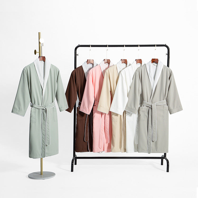 Luxury Double-Layer Bathrobe - Soft Absorbent Unisex Hotel Style Dressing Gown for Men & Women