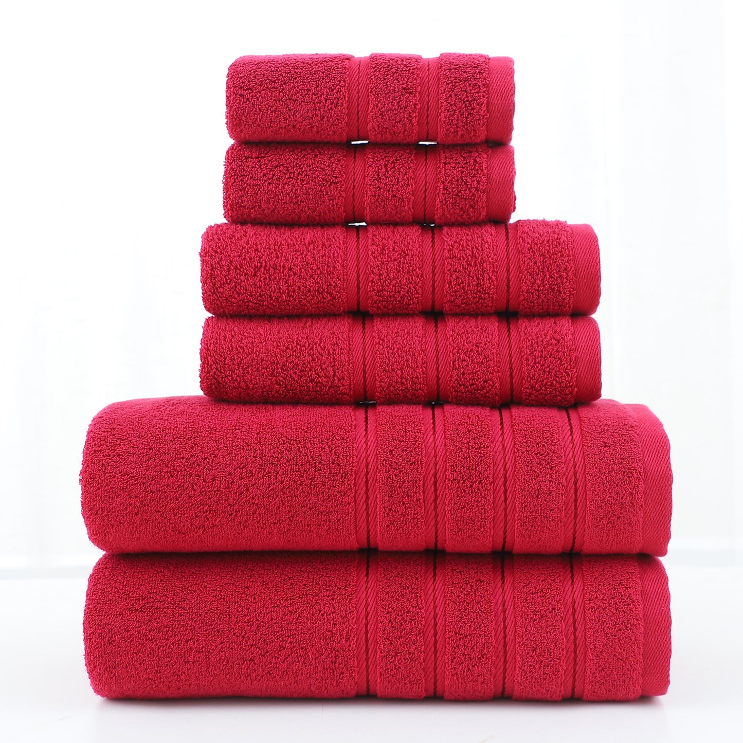Luxury Combed Cotton Towel Set–Ultra Soft 6 Piece Bathroom Towel Collection