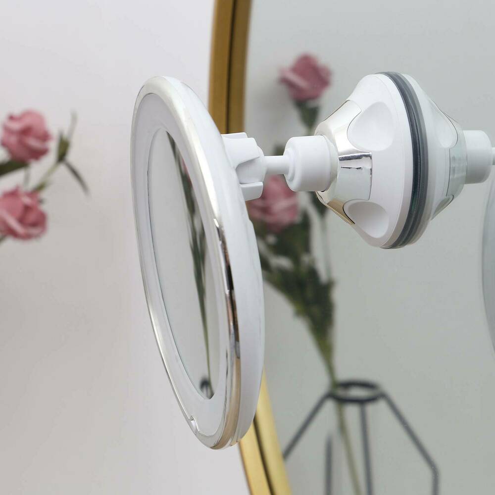 LED Vanity Makeup Mirror–10X Magnifying Double-Sided Mirror with Fill Light