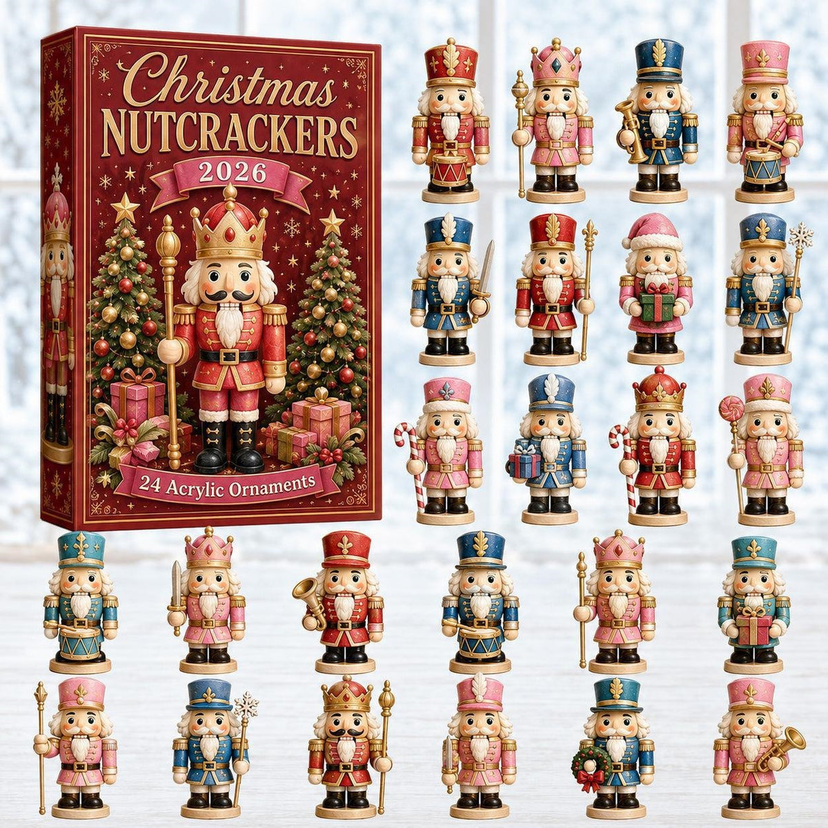 Christmas Acrylic Decorations Blind Box - 3mm Festive Santa, Gnome & Snowman Collectible Ornaments