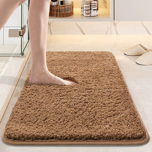 Soft Plush Non-Slip Bath Mat - Ultra-Absorbent Thick Bathroom Floor Rug Machine Washable