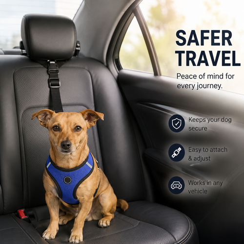 Adjustable Pet Car Safety Seat Belt – Headrest Dog & Cat Travel Restraint