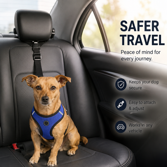 Adjustable Pet Car Safety Seat Belt – Headrest Dog & Cat Travel Restraint