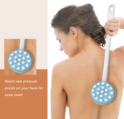 Relaxing Long Handle Bath Brush  With Exfoliating Lotion Applicator