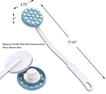 Relaxing Long Handle Bath Brush  With Exfoliating Lotion Applicator
