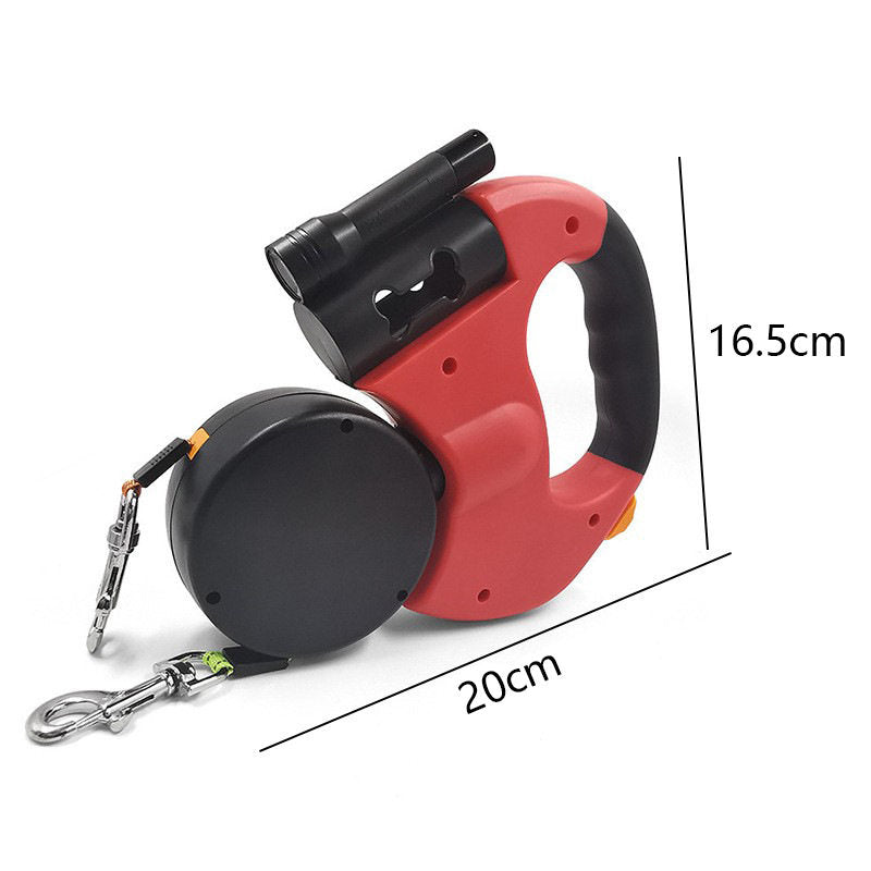 Dual Retractable Dog Leash–Tangle-Free Automatic Lead For Walking Two Dogs
