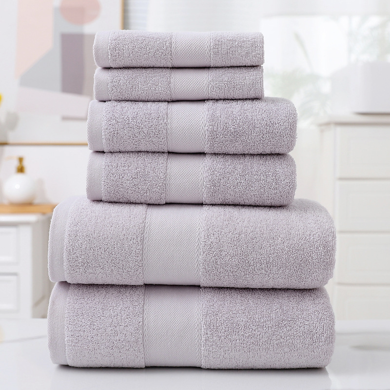6 Piece Cotton Towel Set-Soft Absorbent Bath Towels Set-Luxury Bathroom Towels Quick Dry