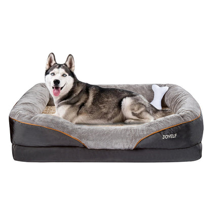 Orthopedic Memory Foam Dog Bed - Supportive Pet Bed with Removable Washable Cover