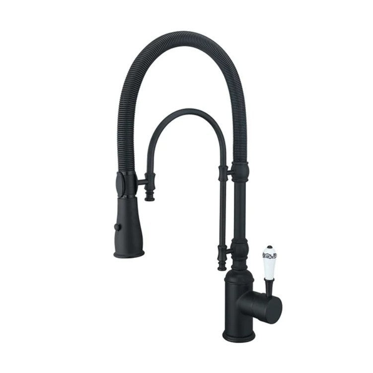 Luxury Copper Kitchen Mixer Tap - Pull-Down Spring Kitchen Faucet with Multifunction Spray Head & Hot Cold Water Control