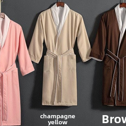 Luxury Double-Layer Bathrobe - Soft Absorbent Unisex Hotel Style Dressing Gown for Men & Women
