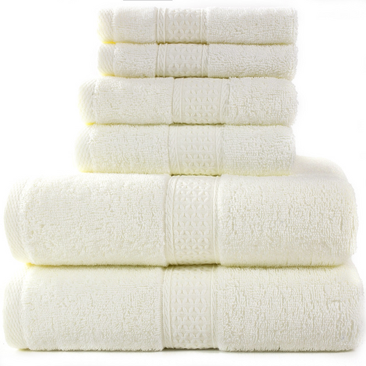 6 Piece Cotton Towel Set-Soft Absorbent Bath Towels Set-Luxury Bathroom Towels Quick Dry