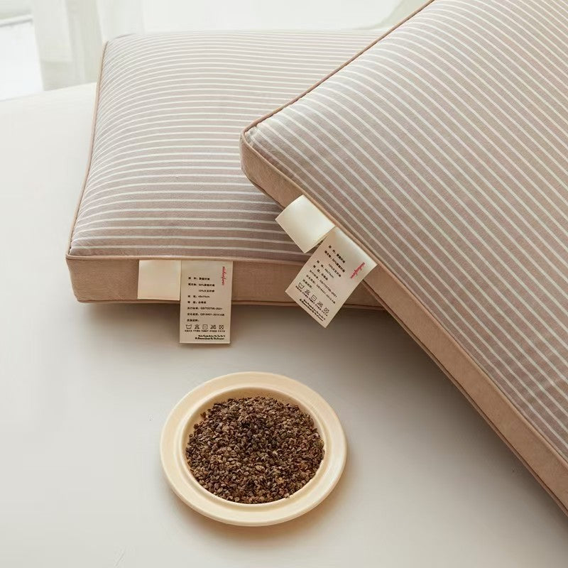 Natural Buckwheat Pillow – Breathable Cotton Support Pillow