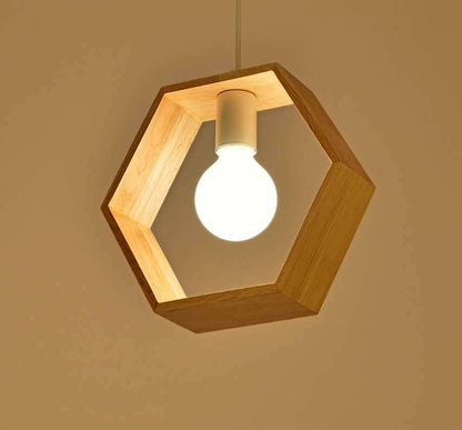 Nordic Wooden Pendant Ceiling Light - Modern Oak Hanging Ceiling Lamp