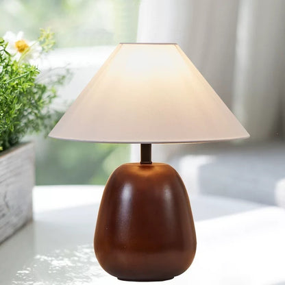 Modern Solid Wood Table Lamp–Minimalist Zen Bedside Lamp For Warm Ambient Lighting