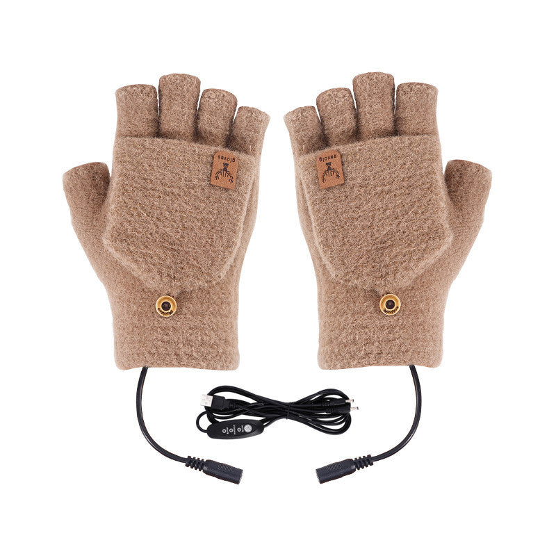 USB Heated Gloves - Recharge-Free Double-Sided Heating Winter Gloves with 3 Adjustable Temperature Settings
