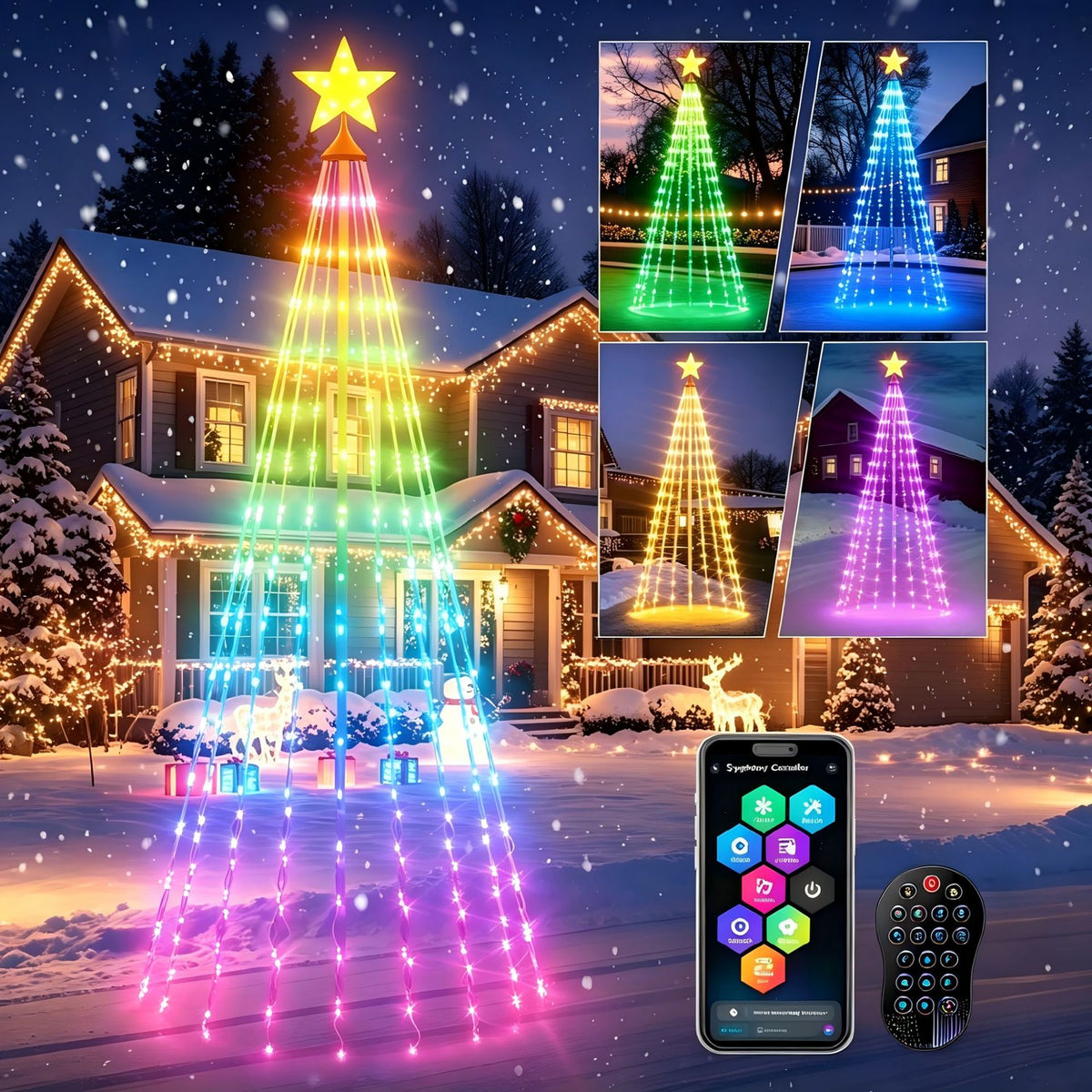 Smart LED Christmas String Lights - App & Remote Controlled Colour Changing Fairy Lights