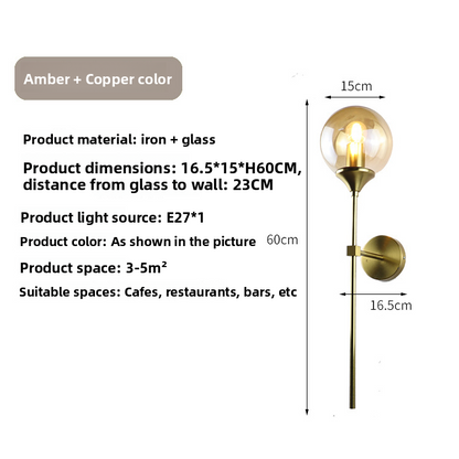 Nordic Glass Wall Light - Modern Balloon LED Bedside & Hallway Wall Lamp
