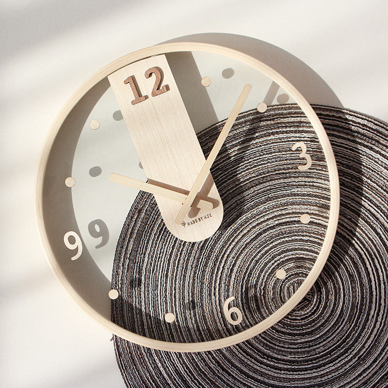 Nordic Minimalist Silent Wall Clock–Modern Wooden Decorative Clock for Living Room, Bedroom & Office