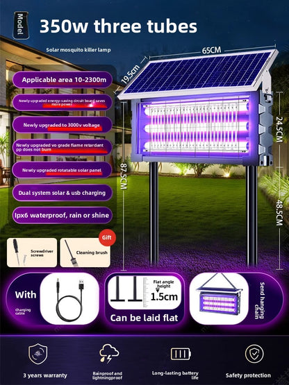 Solar Mosquito Killer Lamp - Outdoor Insect Zapper with Wall & Ground Mounting