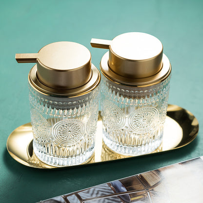 Luxury Glass Soap Dispenser Bottle-Refillable Bathroom & Kitchen Soap Pump-Elegant Hand Soap & Lotion Dispenser