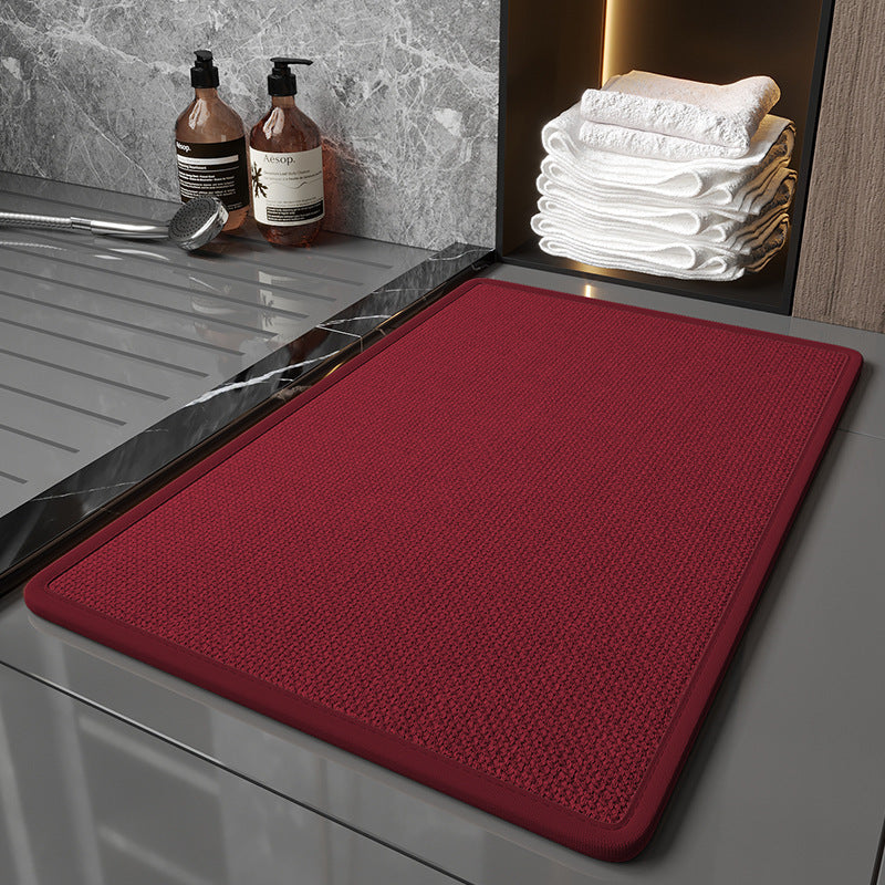 Super Absorbent Non-Slip Bath Mat - Quick Dry Linen Bathroom Floor Rug