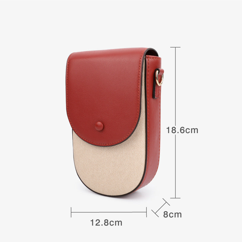 Women's Mobile Phone Crossbody Bag–PU Leather Messenger Bag, Small Shoulder Handbag & Everyday Phone Purse