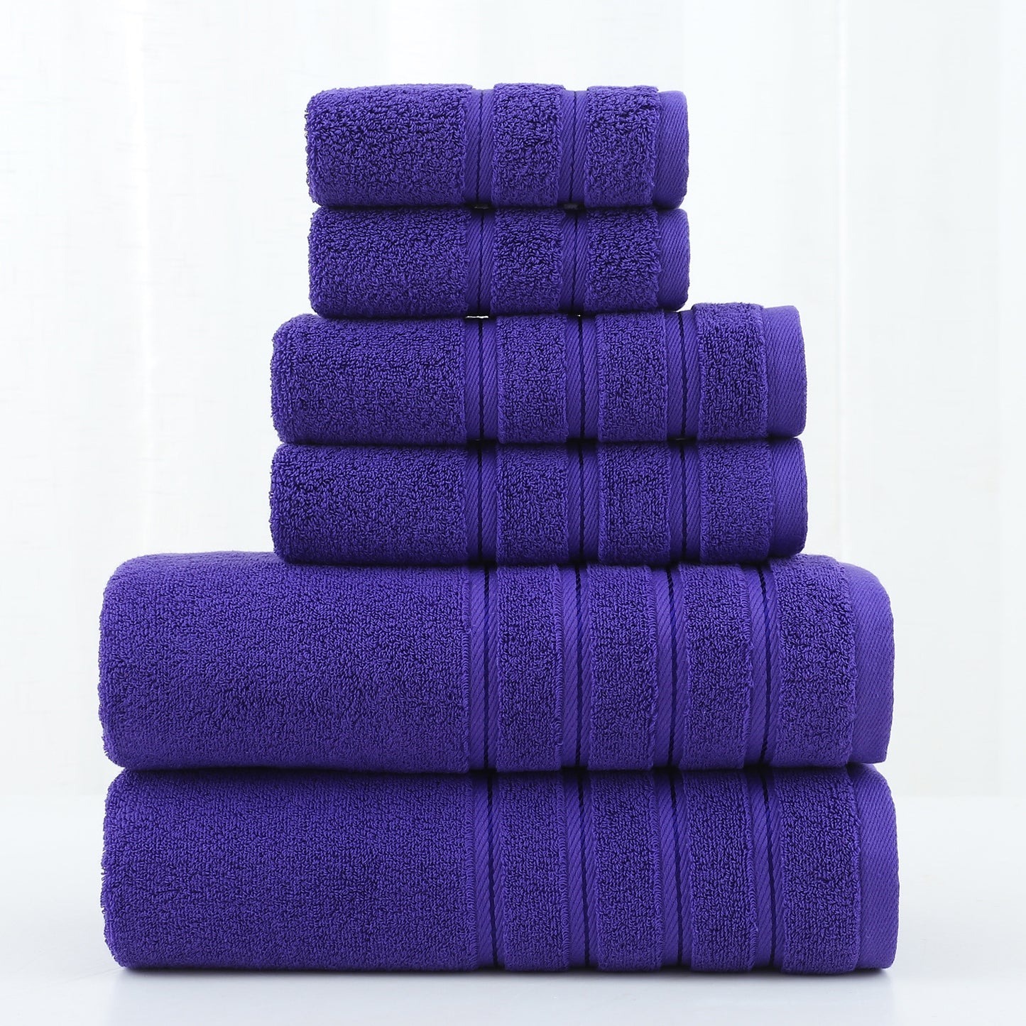 Luxury Combed Cotton Towel Set–Ultra Soft 6 Piece Bathroom Towel Collection