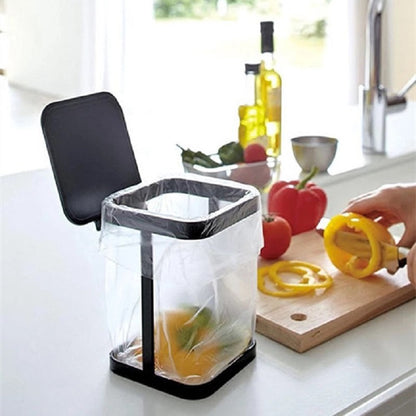 Mini Desktop Trash Can–Flip Lid Tabletop Bin, Small Waste Bin for Office, Kitchen & Bedroom