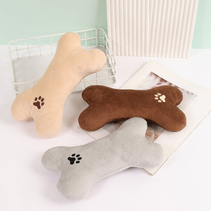 Plush Bone Dog Toy–Durable Soft Chew Toy For Dogs & Cats
